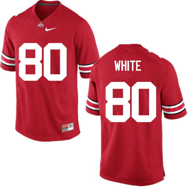 Men Ohio State Buckeyes #80 Brendon White College Football Jerseys Game-Red